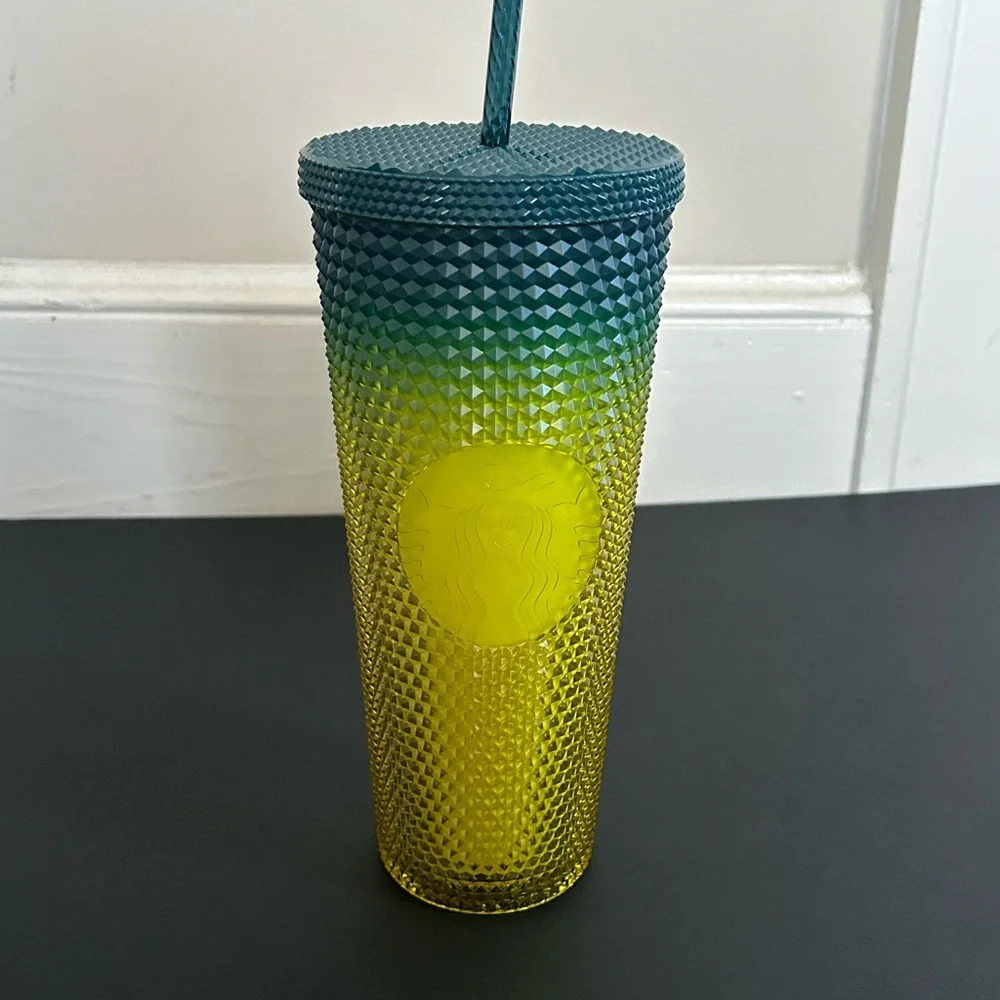 Starbucks Green and Yellow Tumbler - Picture 1 of 4